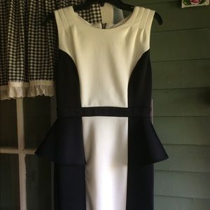 Bisou Bisou mid length black and white fancy dress